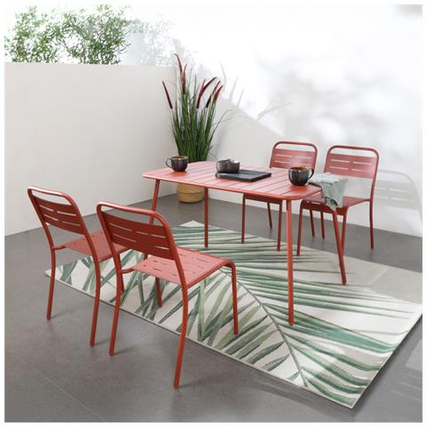 Bergame Set Di 4 Sedie Tavolo Da Pranzo In Terracotta - Foto 2