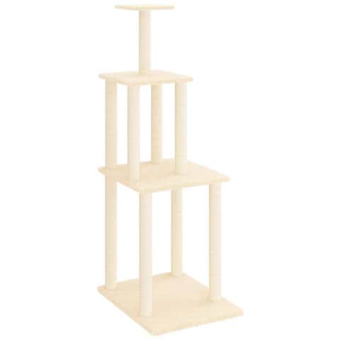 Albero Per Gatti Con Tiragraffi In Sisal Crema 149 Cm - Foto 1