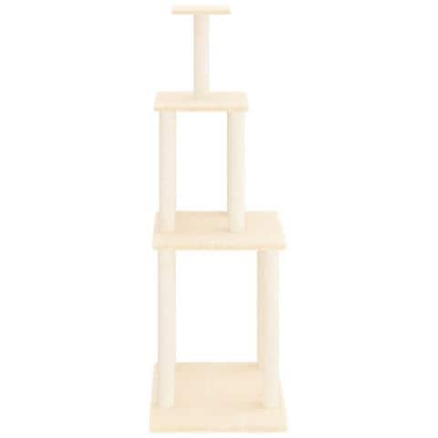 Albero Per Gatti Con Tiragraffi In Sisal Crema 149 Cm - Foto 2
