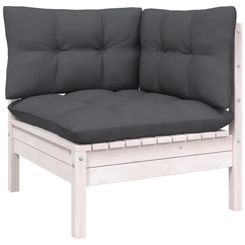 Lusso Casadino -  Set Divani Da Giardino 11 Pz Con Cuscini Bianchi Legno Di Pino - Foto 2