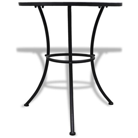 Tavolo Da Bistrot Blu E Bianco 60 Cm A Mosaico - Foto 1