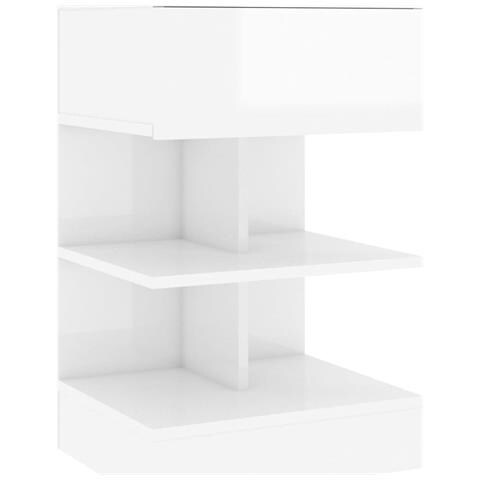 Lusso Casadino -  Comodino Bianco Lucido 40x35x65 Cm In Truciolato - Foto 1