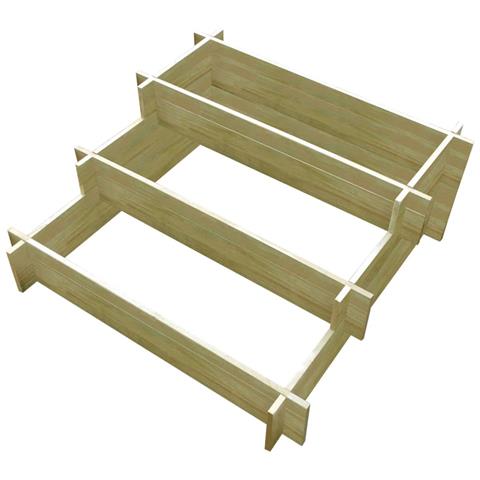 Fioriera A 3 Livelli 90x90x35 Cm In Legno Impregnato - Foto 2