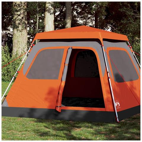 Tenda a Cupola 4 Persone Grigio e Arancione a Rilascio Rapido - Foto 1