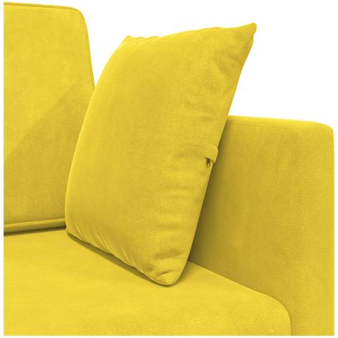 Divano Letto 2-in-1 Giallo 213x144x60 cm in Velluto - Foto 9
