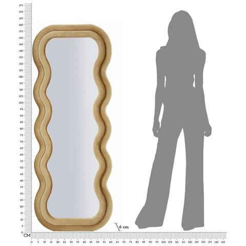 Specchio Con Cornice Onda 1 - Oro - Mdf - 60x6x160 Cm - Foto 8