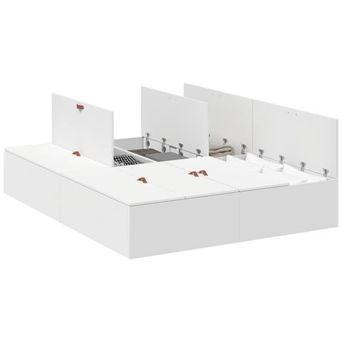 Struttura letto con contenitore  Bianca 135x190 cm - Foto 1