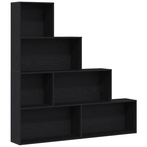 Libreria/Paravento Nero Rovere 155x24x160cm Legno Ingegnerizzato - Foto 1
