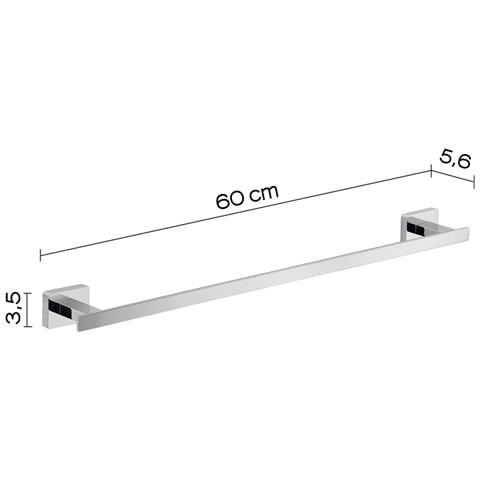 Portasalviette Cm 60 Da Muro In Acciaio Inox E Cromall 4421-60 Serie Atena Cromato - Foto 2