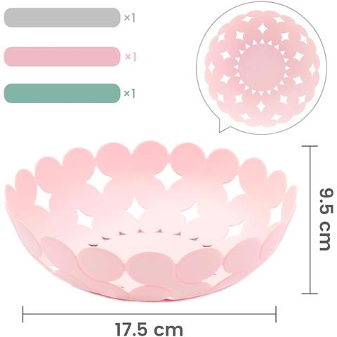 Set Di 3 Cesti Di Frutta Decorativi Multifunzionali Ciotole Colorate - Foto 2