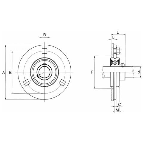 Supporto Flangia Tonda Sbpf 206 Ø Cuscinetto 30mm Confezione Da 2 Pezzi - Foto 2