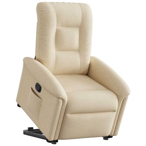 Poltrona Alzapersona Reclinabile Crema in Tessuto - Foto 1