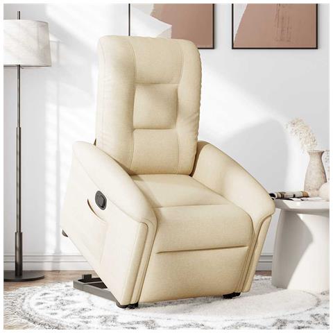 Poltrona Alzapersona Reclinabile Crema in Tessuto - Foto 2