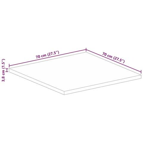 Piano per Tavolo 70x70x3,8 cm Quadrato Legno Massello di Mango - Foto 9