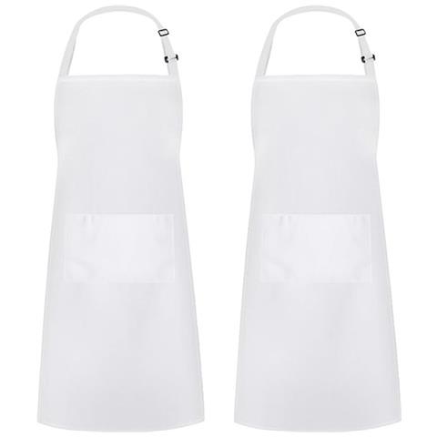 Set Di 2 Grembiuli Regolabili In Poliestere Impermeabile Per Cucina E Ristorante White - Foto 1