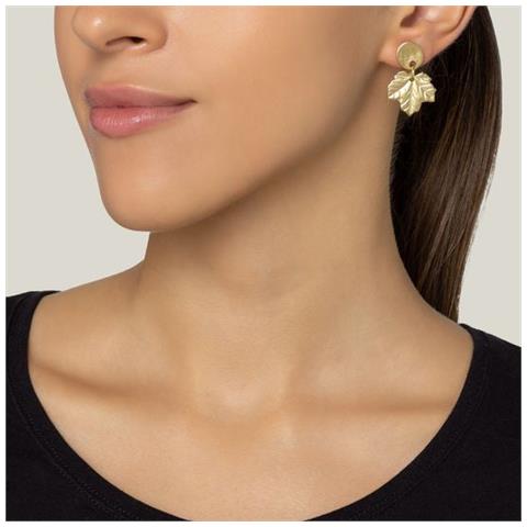 Piccolo Orecchino Pendente In Foglia D'oro - Foto 2