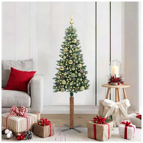 Albero di Natale snodato con 150 LED con supporto Verde 150 cm - Foto 2