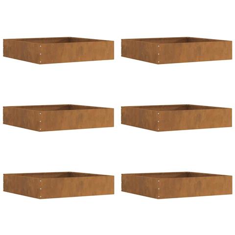 Bordura per Prato 6 pcs Ruggine 60 x 60 x 13 cm - Foto 1