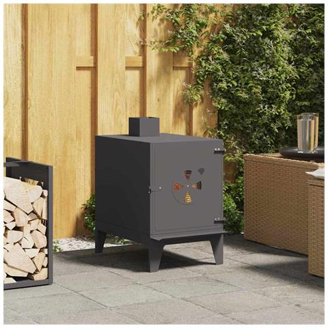 Stufa da campeggio con sfiato dell'aria Nero 35 x 50 x 60 cm - Foto 2