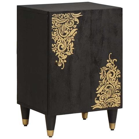 Mobile da Bagno Nero 38 x 33 x 58 cm Legno di mango massello - Foto 1