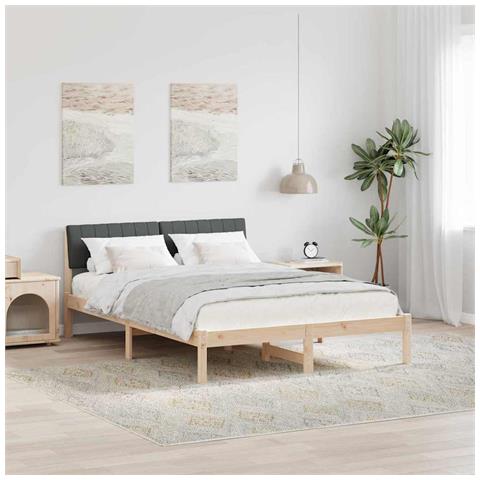 Struttura del Letto marrone e grigio scuro 140 x 190 cm - Foto 2