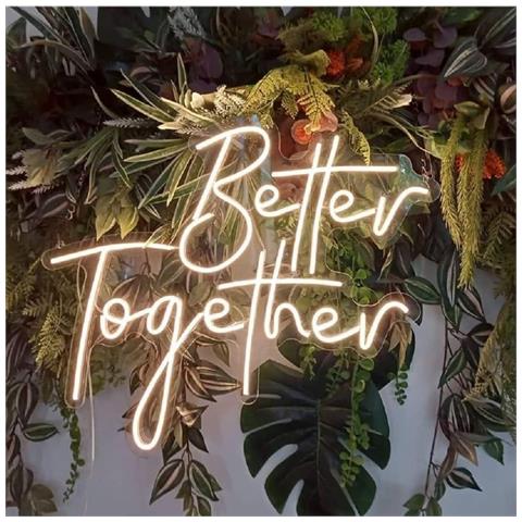 Insegna Al Neon Led ""better Together"" - Luce Decorativa Usb Per Feste E Decorazioni Domestiche - Foto 5