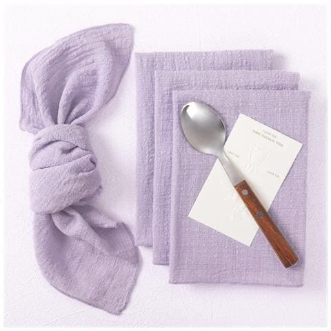 Set Di 12 Tovaglioli Da Tavola In Cotone Viola - Tovaglioli In Tessuto Orlato Per Matrimoni E Feste Purple - Foto 3