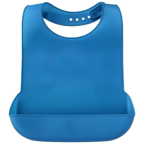 Bavaglino In Silicone Per Adulti Extra Large Con Tasca Raccogli Pappa - Riutilizzabile E Impermeabile Blue - Foto 1