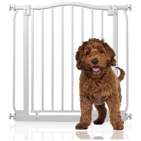 Bettacare Cancelletto Per Cani Con Parte Superiore Incurvata, 71cm - 80cm, Bianco Opaco - Foto 1