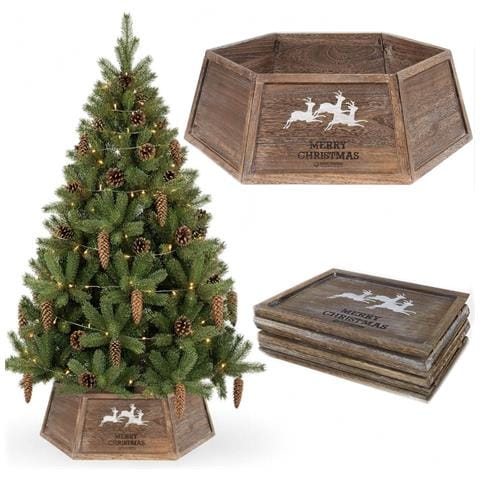 Copertura albero di Natale in legno con renna decorativa - Foto 2