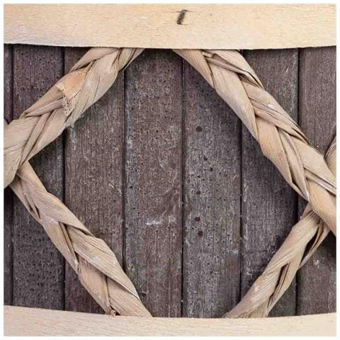 Cesto Tondo In Legno Grigio Con Manici Cm 18x18x12h - Foto 6