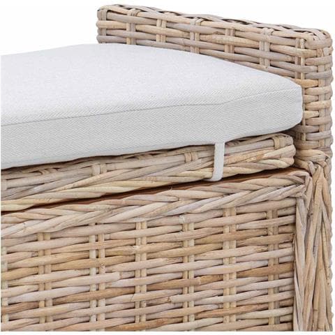 Panchina con contenitore Naturale 110 x 40 x 50 cm Rattan - Foto 9