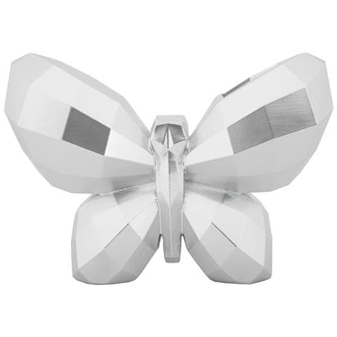 Soprammobile Butterfly Argento In Resina A Forma Di Farfalla - Foto 1
