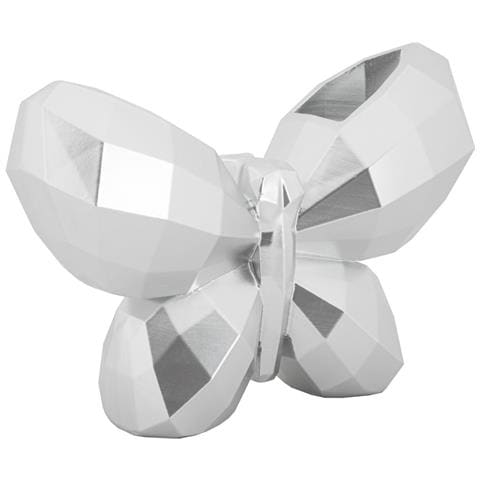 Soprammobile Butterfly Argento In Resina A Forma Di Farfalla - Foto 2