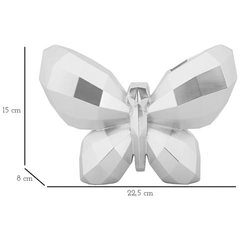 Soprammobile Butterfly Argento In Resina A Forma Di Farfalla - Foto 6