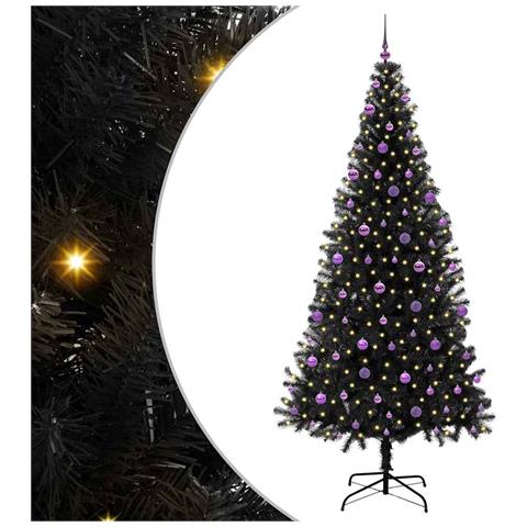 Albero di Natale con 300 LED con supporto Nero 240 cm PVC - Foto 1