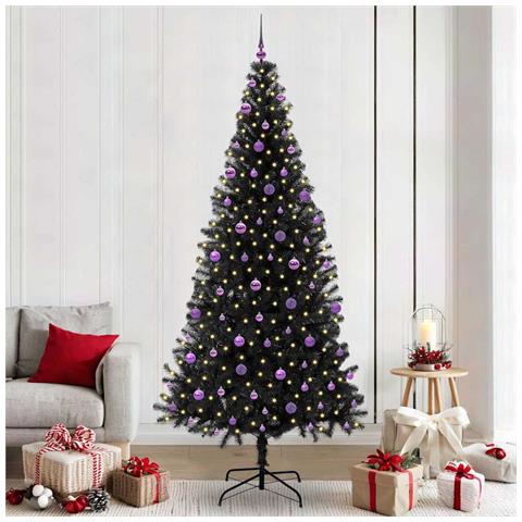 Albero di Natale con 300 LED con supporto Nero 240 cm PVC - Foto 2