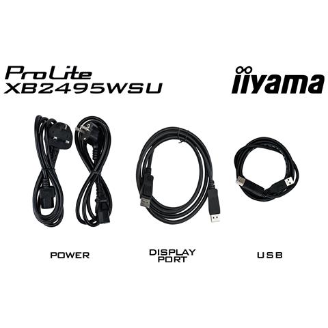 iiyama ProLite XB2495WSU-B1, 61,2 cm (24.1"), 1920 x 1200 Pixel, WUXGA, LCD, 4 ms, Nero - Foto 2