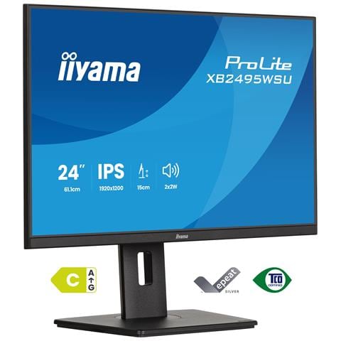 iiyama ProLite XB2495WSU-B1, 61,2 cm (24.1"), 1920 x 1200 Pixel, WUXGA, LCD, 4 ms, Nero - Foto 1