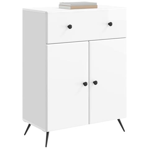 Credenza Bianco Lucido 66 x 34,5 x 90 cm Legno ingegnerizzato - Foto 2