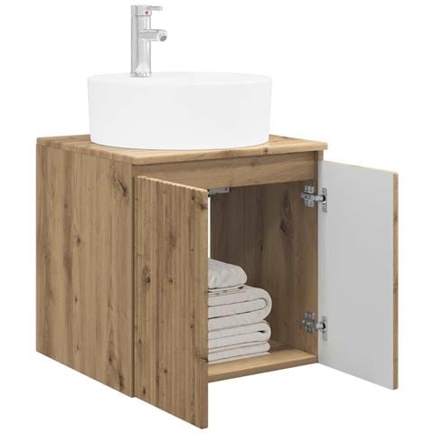 Mobile Lavabo da Parete Rovere Artigianale 49,5 x 44,5 x 65 cm - Foto 2