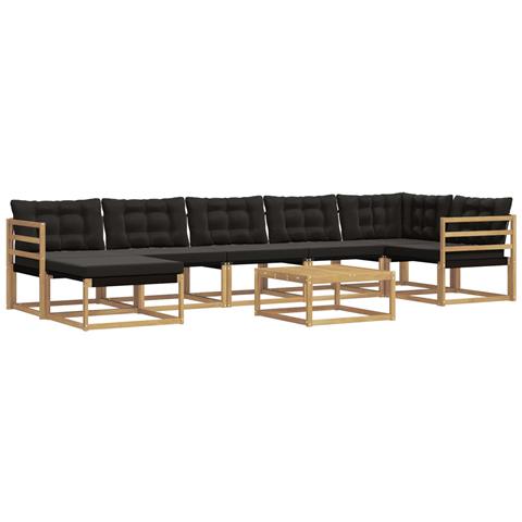 Set di divani da esterno 8 pcs Bianco e Nero - Foto 1
