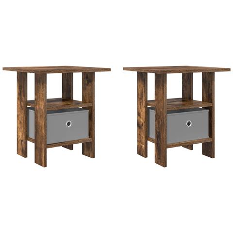Comodino 2 pcs Rovere fumé 41 x 40 x 45 cm Legno multistrato - Foto 1