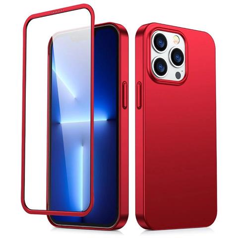 Copertura Anteriore E Posteriore Per Iphone 13 Pro Max + Protezione In Vetro Temperato Per Schermo Rossa (jr-bp928 Red) - Foto 1