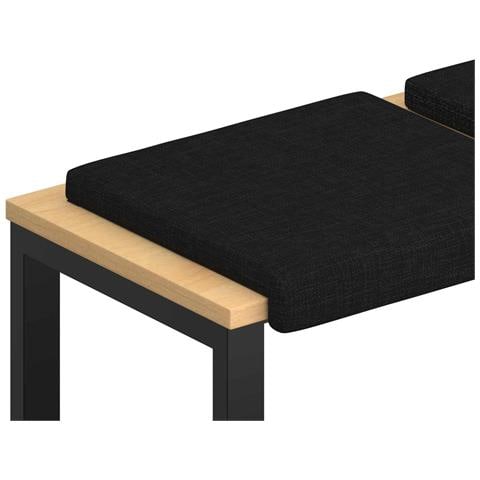 Cuscino per panchina 2 pz Tessuto Nero Profondità 35 cm - Foto 1