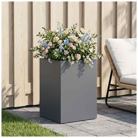 Vaso da giardino Antracite 40 x 40 x 60 cm - Foto 2