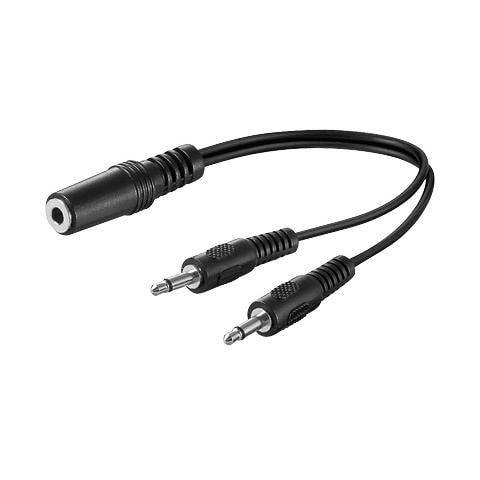 CC-220203-002-N-B Cavo Audio Jack 2 x 3.5 mm Maschio / 1 x 3.5 mm Femmina Lunghezza 0.2 mt - Foto 2