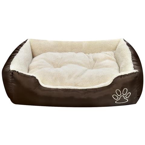 Letto Caldo Per Cani Marrone E Beige Con Cuscino Imbottito M - Foto 6