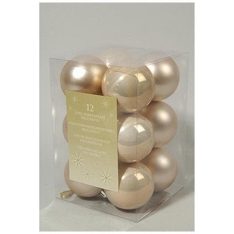 12 Palline Di Natale 6cm Color Perla Addobbi Decoro Albero - Foto 1