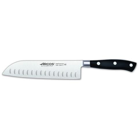 Serie Riviera - Coltello Santoku Coltello Giapponese - Acciaio Inossidabile Forgiato Nitrum 180 Mm - Manico Polioxymetilene (pom) Colore Nero - Foto 1